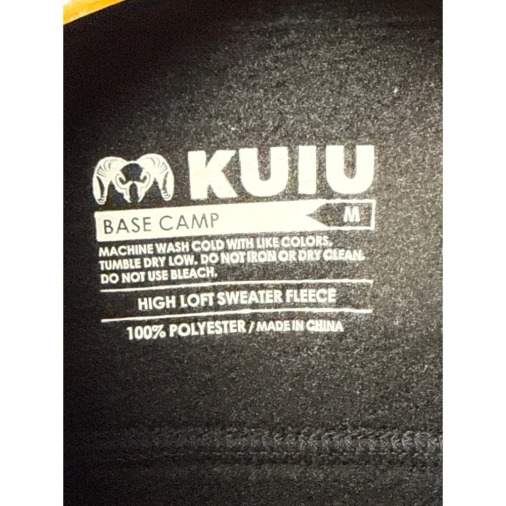 KUIU Base Camp Sweater Fleece Vest Mens Medium Black Hunt Hike Full Zip 14028